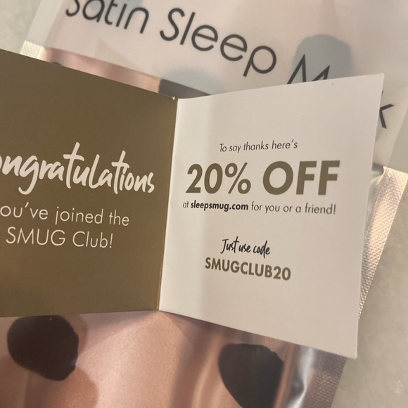 NWT SMUG Satin Sleep Mask - Picture 6 of 7